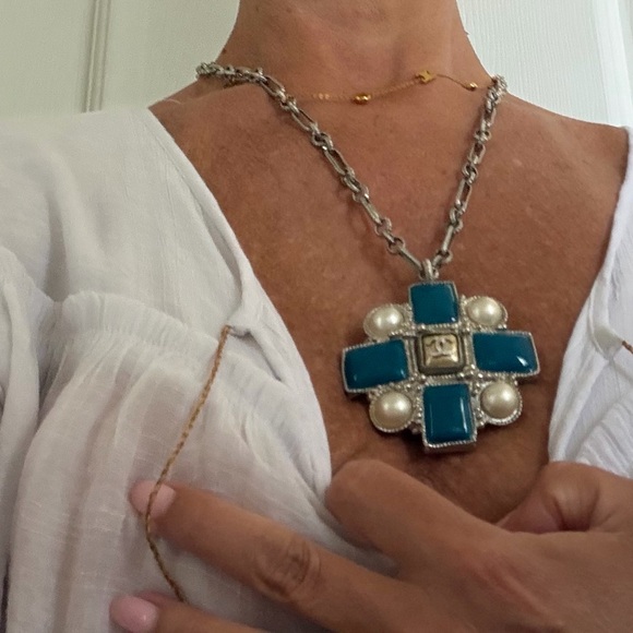 Chanel 13S Silver Maltese Cross Pendant Necklace - Picture 11 of 11